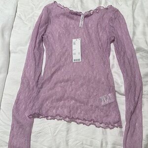 Urban Outfitters Lilac Purple Lace Shirt